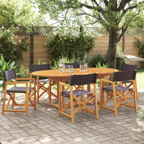 Folding Garden Chair Set of 6 Dark grey