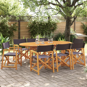 Folding Garden Chair Set of 8 Dark grey