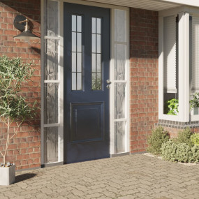 Window Film Set of 2 Frosted PVC 23.6 x 196.9 in Patter...