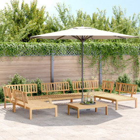 Pallet Sofa Set Natural Wood Solid Acacia Wood 6 Piece ...