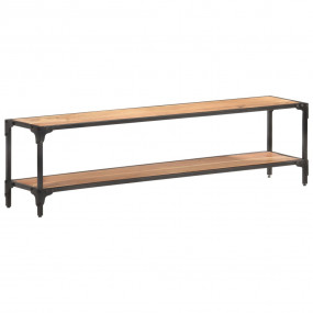 TV Cabinet Natural Wood Solid Acacia Wood, Steel 59.1in