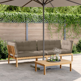 Pallet Corner Sofa Taupe Solid acacia wood Large Modula...