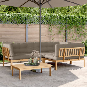 Pallet Sofa Set Natural Wood, Taupe Solid Acacia wood, ...