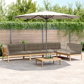 Pallet Sofa Set Solid Acacia Wood Solid Acacia Wood, Po...