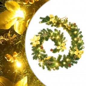 Christmas Garland Green and Gold PVC 8.9 feet Christmas...