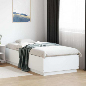 Bed Frame White Engineered wood, Plywood Twin Modern Be...