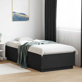 Bed Frame Black Engineered wood Twin Durable Bed Frame