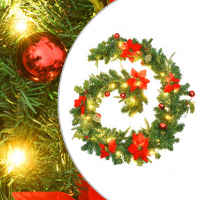 Christmas Garland Green and red PVC 8.9ft Christmas Gar...