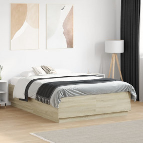 Bed Frame Sonoma Oak Engineered wood, Plywood Full Dura...