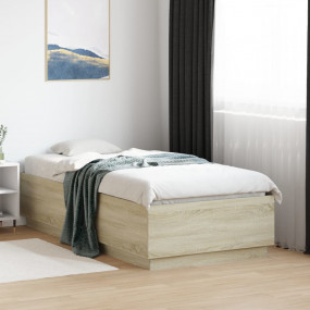 Bed Frame Sonoma Oak Engineered wood, Plywood Twin Dura...