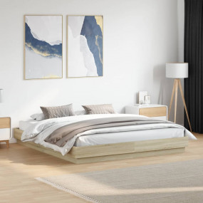 Bed Frame Sonoma Oak Engineered wood, Plywood Super Kin...