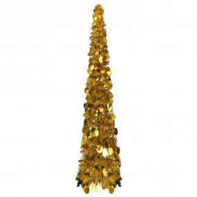 Pop-up Christmas Tree Gold PET 47.2 in high, compact Co...