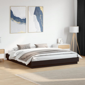 Bed Frame Black Engineered wood King Modern Bed Frame