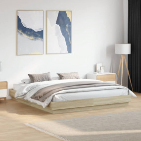 Bed Frame Sonoma oak Engineered wood, Plywood Super Kin...
