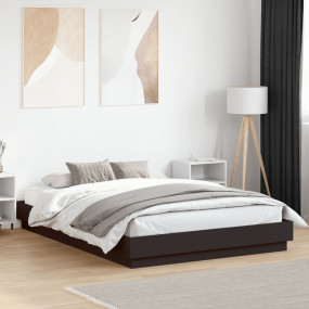 Bed Frame Black Engineered wood, Plywood King Durable B...