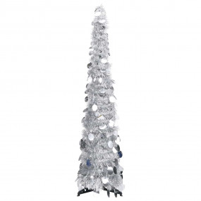 Pop-up Christmas Tree Silver PET 47.2 in Collapsible