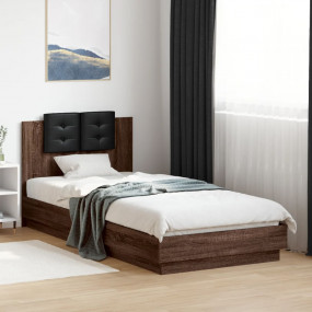 Bed Frame Brown Oak, Black