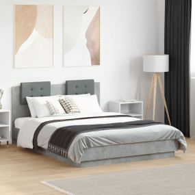 Bed Frame Concrete gray, Dark gray