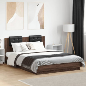Bed Frame Brown Oak Engineered wood, Plywood King Size ...