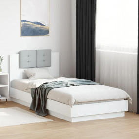 Bed Frame White Engineered wood, Plywood Single Bed