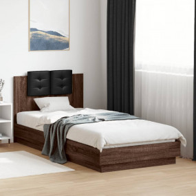 Bed Frame Brown Oak Engineered wood Single Bed Frame
