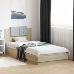 Bed Frame Sonoma Oak Engineered Wood Single Single Bed ...