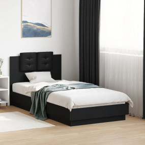 Bed Frame Black Engineered wood Small Single Bed Frame