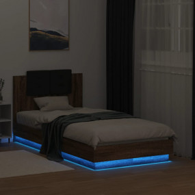 Bed Frame Brown Oak Engineered wood, Plywood Small Sing...