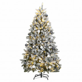 Artificial Hinged Christmas Tree Green and white PVC, m...