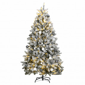 Artificial Hinged Christmas Tree Green and white PVC an...