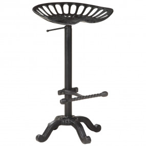 Bar Stool Black Cast Iron Counter Height Adjustable Ret...