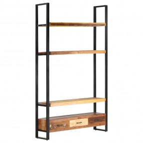 Bookshelf Multicolored Solid Reclaimed Wood, Powder-Coa...
