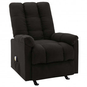 Massage Reclining Chair Black Fabric 39.6 in high Swive...