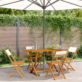 Garden Chair Set of 4 Cream White