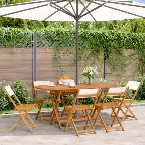Garden Chair Set of 6 Cream White