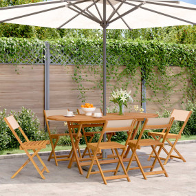 Garden Chair Set of 6 Beige