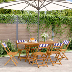 Garden Chair Set of 6 Blue and white