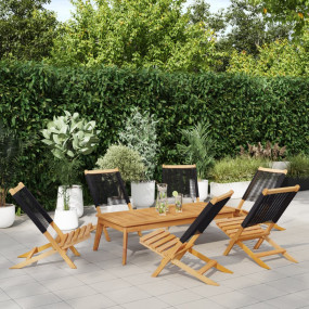 Garden Chair Set of 6 Black