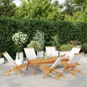 Garden Chair Set of 6 Cream White