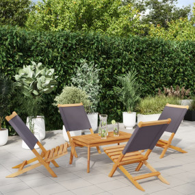 Garden Chair Set of 4 Anthracite