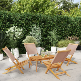 Garden Chair Set of 4 Taupe