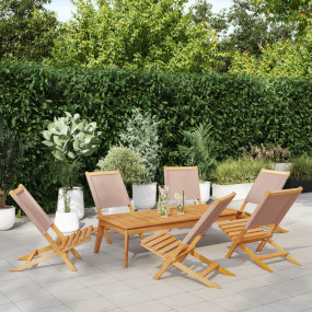 Garden Chair Set of 6 Taupe