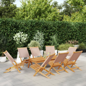 Garden Chair Set of 8 Taupe