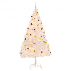 Christmas Tree White, Gold, Silver PVC, Steel 7ft