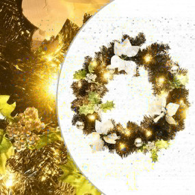 Christmas Wreath Black and silver PVC Medium Decorative...