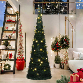 Pop-up Christmas Tree Green PVC Tall Collapsible