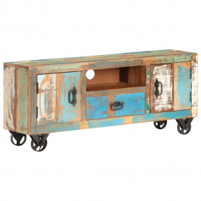 TV Cabinet Multicolored Solid reclaimed wood and cast i...
