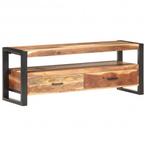 TV Cabinet Honey Finish Solid Acacia Wood Medium TV Cab...