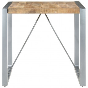 Dining Table Rough Mango Wood 31.5 x 31.5 x 29.5 in Dur...