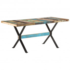 Dining Table Multicolor Solid reclaimed wood Medium Dur...
